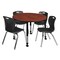 Regency Tables > Height Adjustable > Round Mobile Table & Chair Sets, 48 W, 48 L, 23-34 H, Cherry TB48RNDCHAPCBK40BK - alternate 1